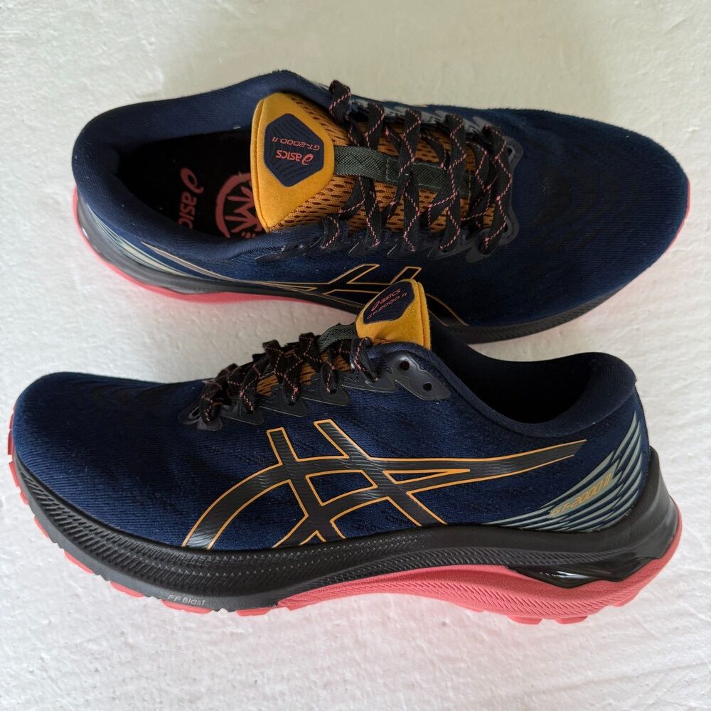 Asics GT 2000 11 Trail Running Shoes Blue/Papaya Womens Sz 9.5 Wide